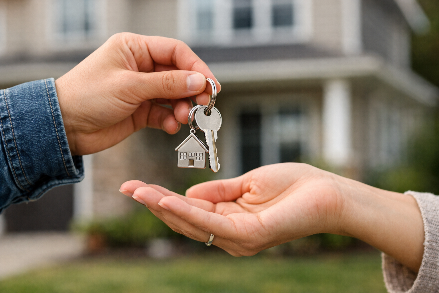 photographic Handing over keys to a home-1
